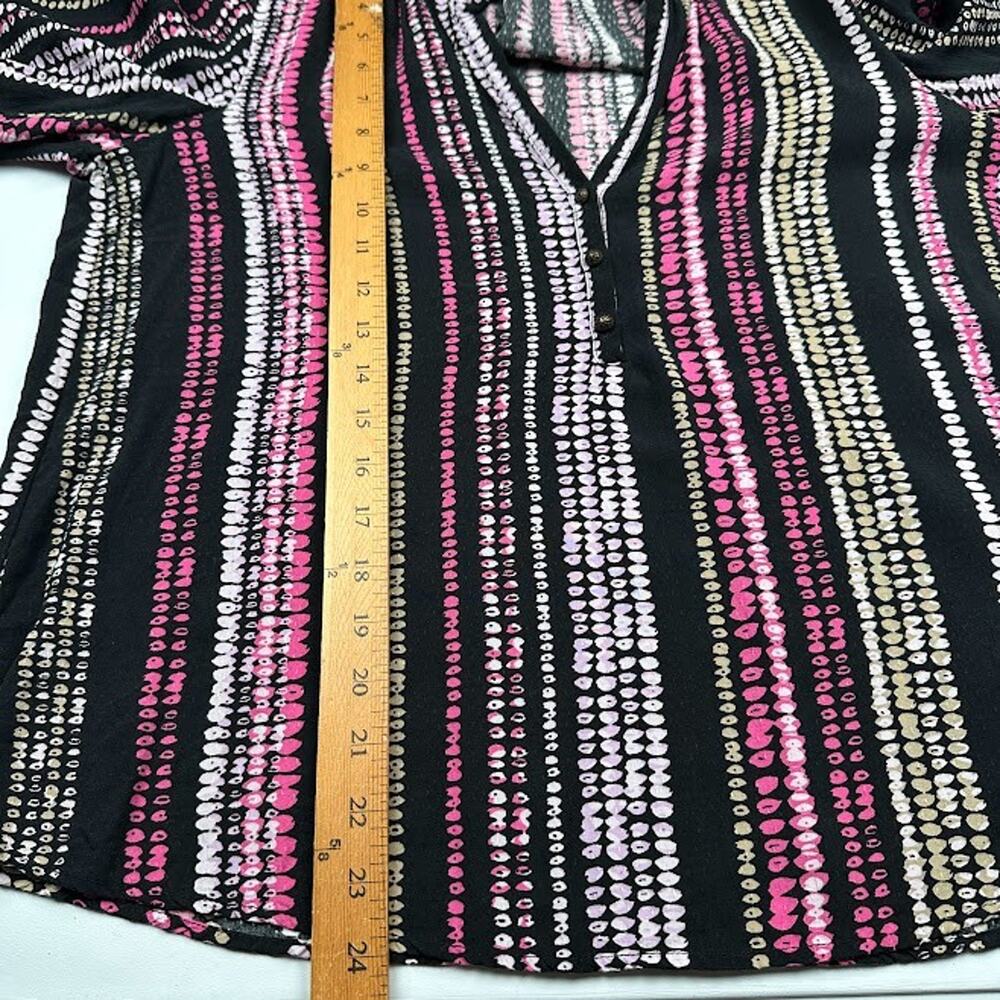 Maeve Anthropologie Top Womens Medium Black V Neck Long Sleeve Preppy Career - Picture 12 of 14